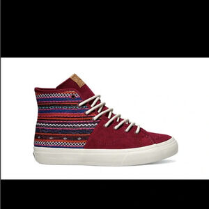 Vans Cranberry Italian Weave Collection Multicolor Hightop Sneakers